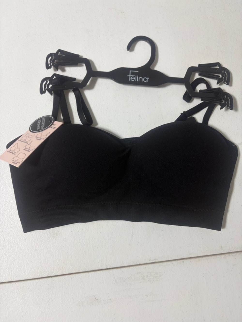 Felina Black Strapless Seamless Bandeau Bra
